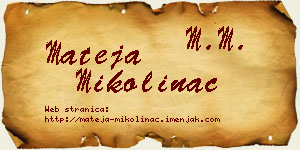 Mateja Mikolinac vizit kartica